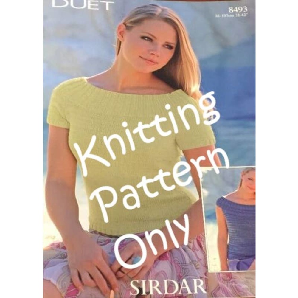 New Sirdar 8493 Duet Short Sleeve Ballet Neck Sweater Knitting Pattern
